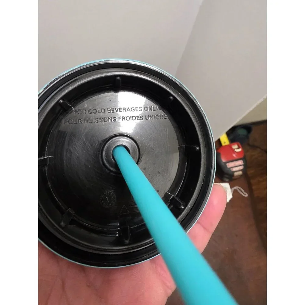 Starbucks 16 Oz Light Blue Cold‎ Cup Tumbler With Lid & Straw